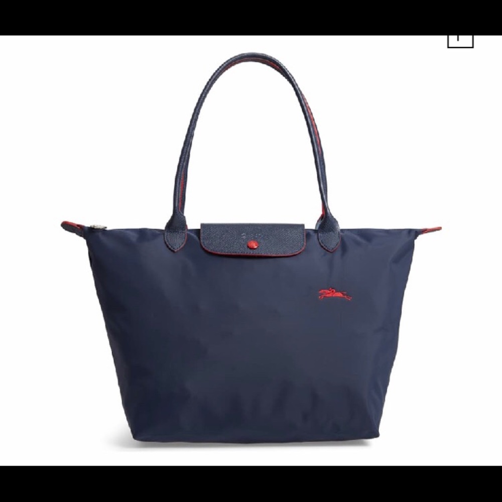 NWT.  Longchamp Le Pliage Club Large NAVY BLUE SB